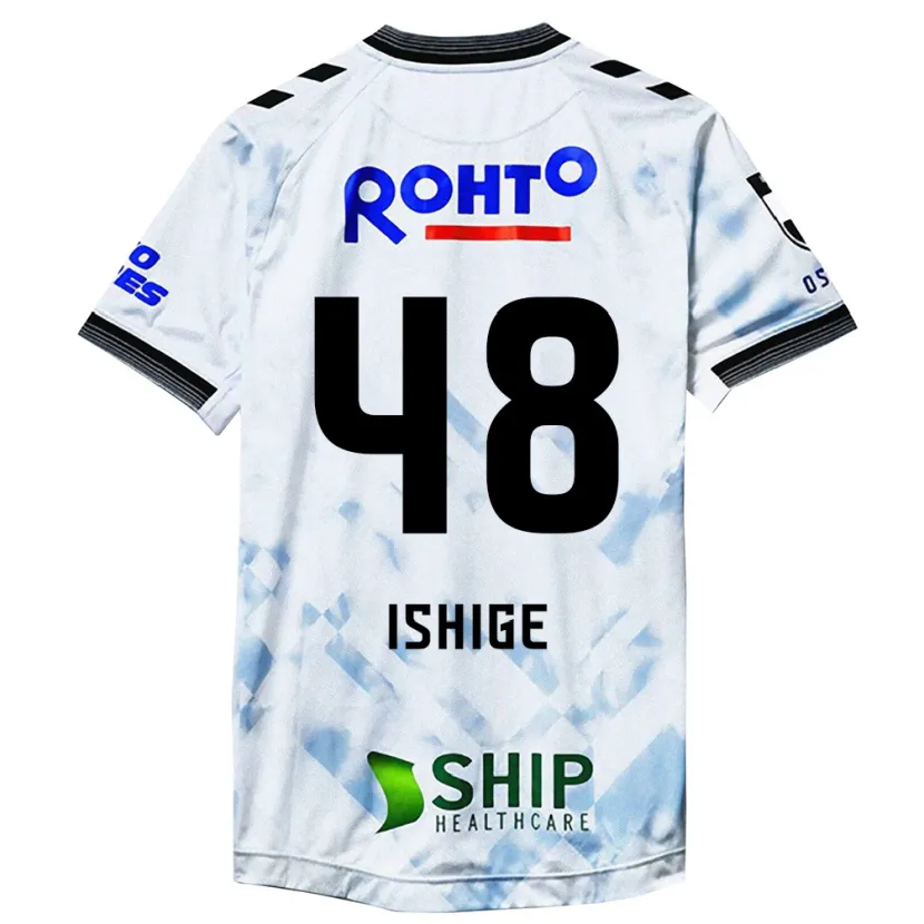 Danxen Hombre Camiseta Hideki Ishige #48 Blanco Negro 2ª Equipación 2024/25 La Camisa