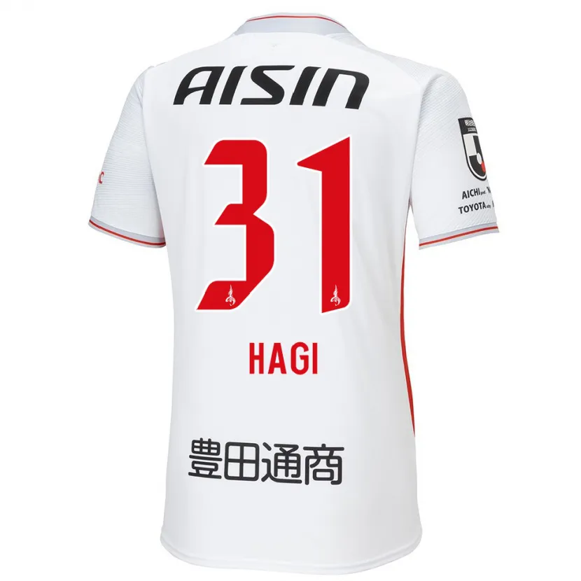 Danxen Hombre Camiseta Hiroaki Hagi #31 Blanco Amarillo Rojo 2ª Equipación 2024/25 La Camisa