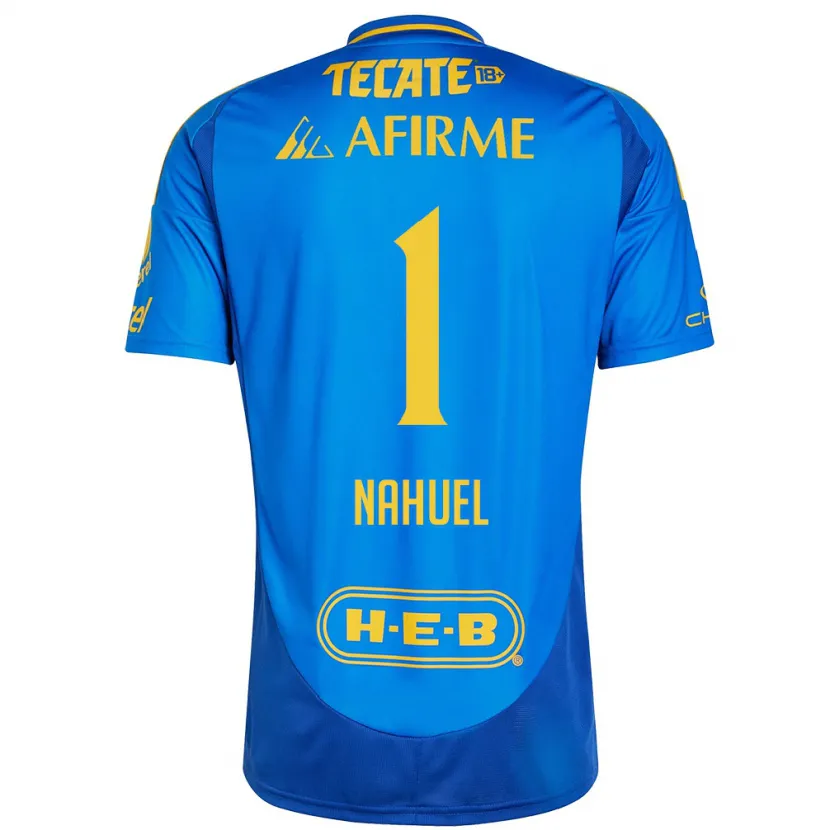 Danxen Hombre Camiseta Nahuel Guzmán #1 Azul Amarillo 2ª Equipación 2024/25 La Camisa