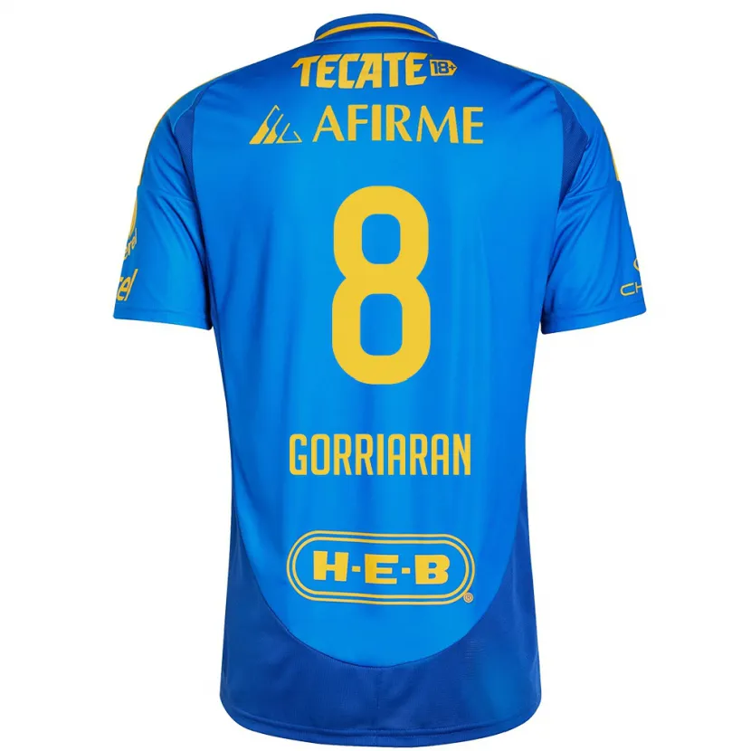 Danxen Hombre Camiseta Fernando Gorriarán #8 Azul Amarillo 2ª Equipación 2024/25 La Camisa