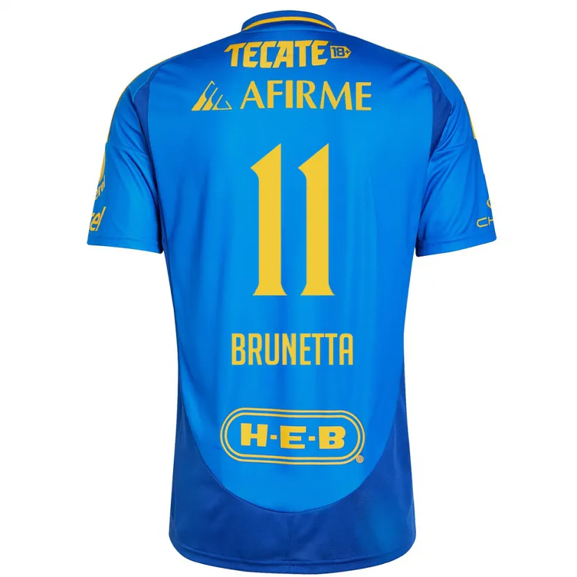 Danxen Hombre Camiseta Juan Brunetta #11 Azul Amarillo 2ª Equipación 2024/25 La Camisa