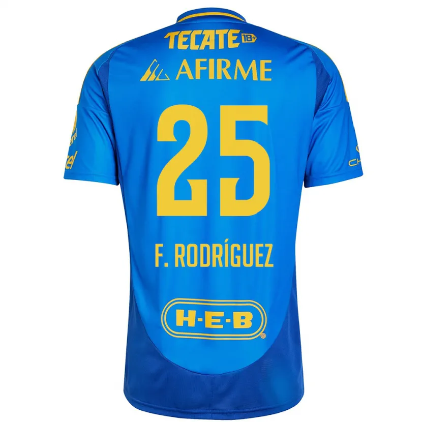 Danxen Hombre Camiseta Felipe Rodríguez #25 Azul Amarillo 2ª Equipación 2024/25 La Camisa