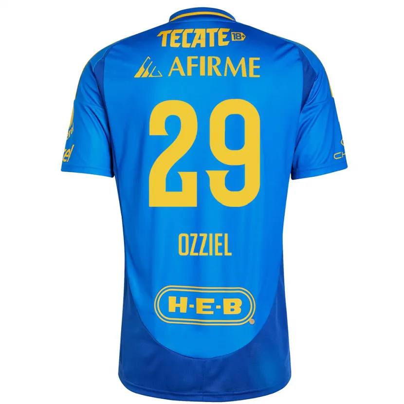 Danxen Hombre Camiseta Ozziel Herrera #29 Azul Amarillo 2ª Equipación 2024/25 La Camisa