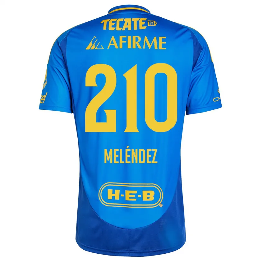 Danxen Hombre Camiseta Marcelo Meléndez #210 Azul Amarillo 2ª Equipación 2024/25 La Camisa