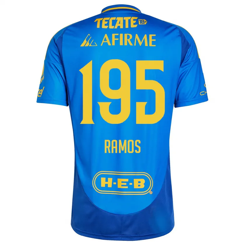 Danxen Hombre Camiseta Rodrigo Ramos #195 Azul Amarillo 2ª Equipación 2024/25 La Camisa