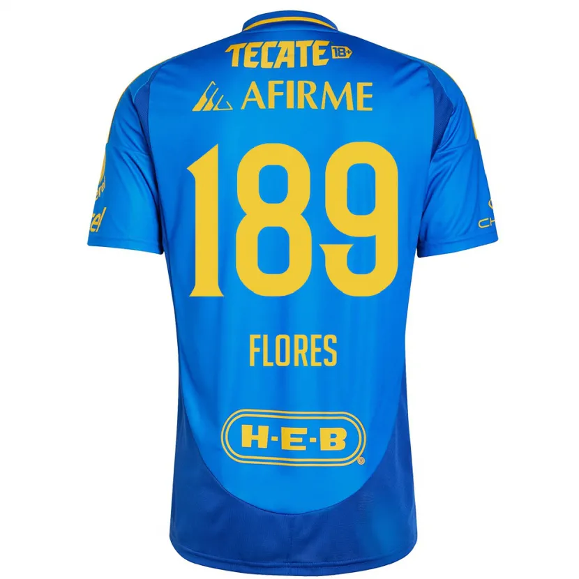 Danxen Hombre Camiseta Rolando Flores #189 Azul Amarillo 2ª Equipación 2024/25 La Camisa