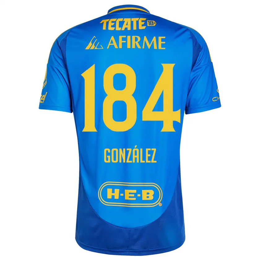 Danxen Hombre Camiseta Erick González #184 Azul Amarillo 2ª Equipación 2024/25 La Camisa