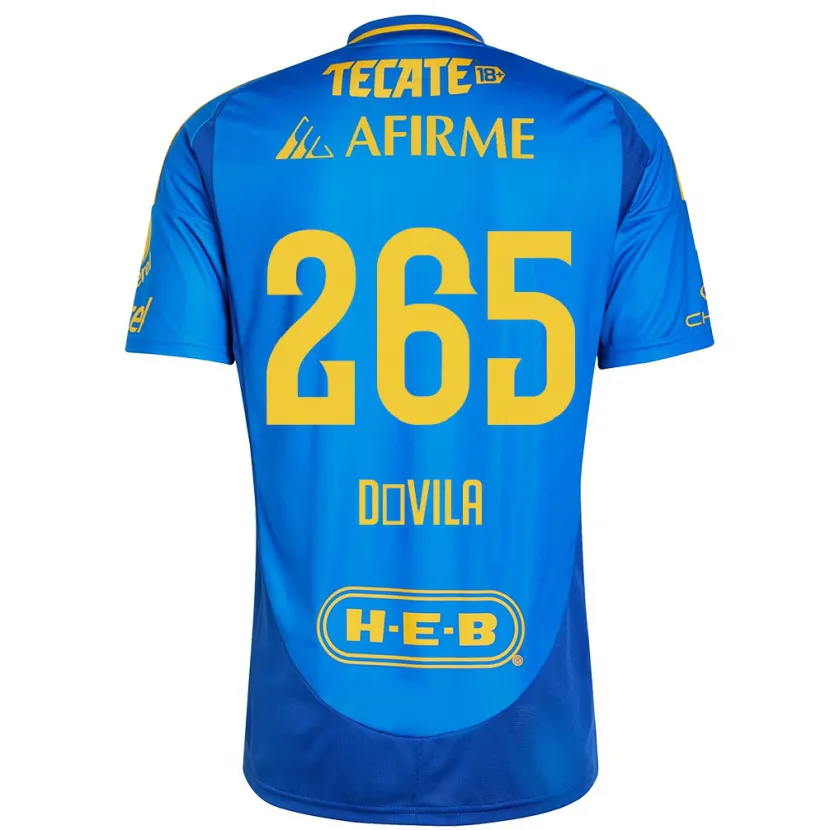 Danxen Hombre Camiseta Emiliano Dávila #265 Azul Amarillo 2ª Equipación 2024/25 La Camisa