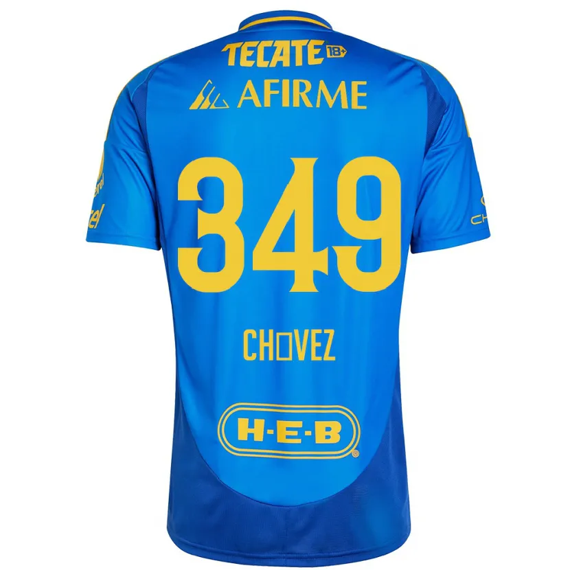 Danxen Hombre Camiseta Jorge Chávez #349 Azul Amarillo 2ª Equipación 2024/25 La Camisa