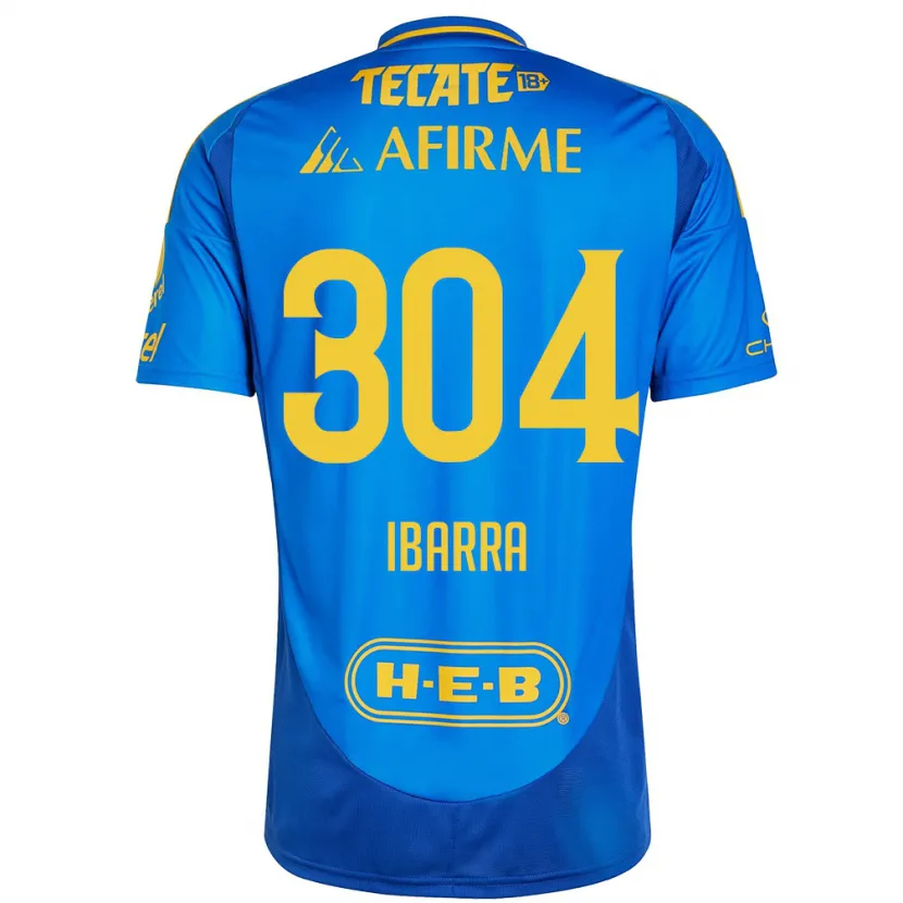 Danxen Hombre Camiseta Luis Ibarra #304 Azul Amarillo 2ª Equipación 2024/25 La Camisa