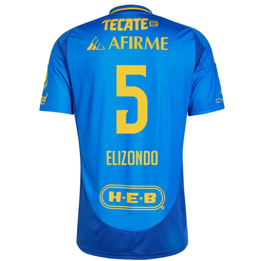 Danxen Hombre Camiseta Fernanda Elizondo #5 Azul Amarillo 2ª Equipación 2024/25 La Camisa