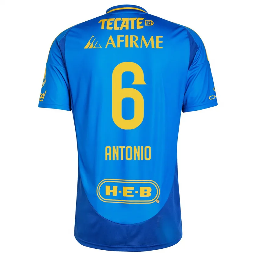 Danxen Hombre Camiseta Nancy Antonio #6 Azul Amarillo 2ª Equipación 2024/25 La Camisa