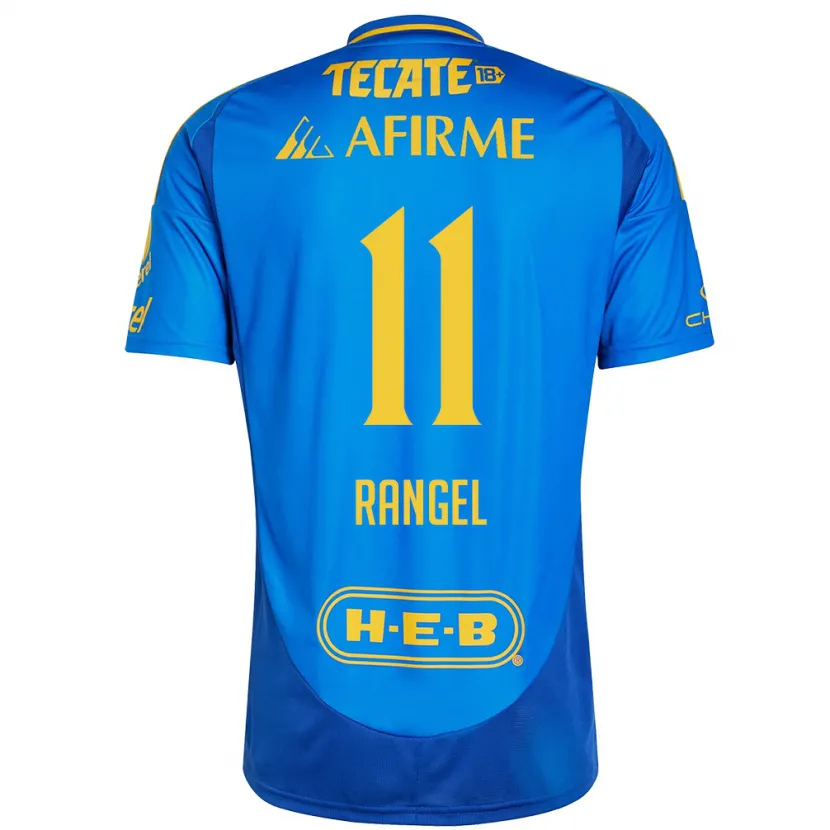 Danxen Hombre Camiseta Nayeli Rangel #11 Azul Amarillo 2ª Equipación 2024/25 La Camisa