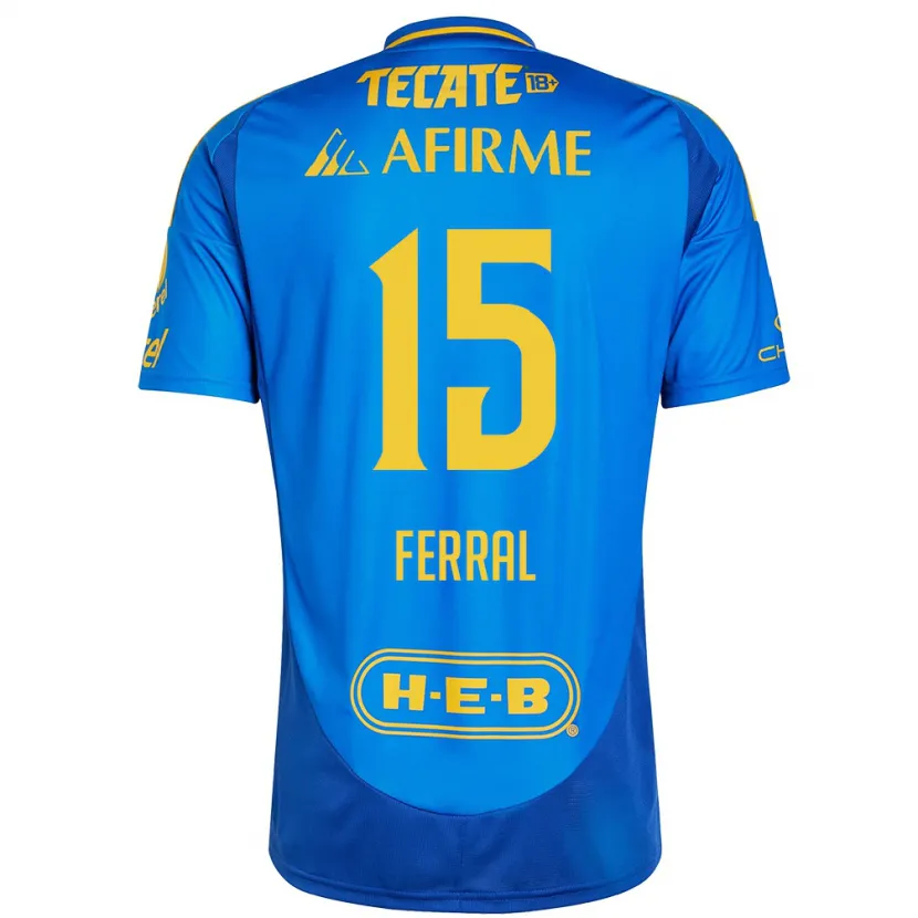 Danxen Hombre Camiseta Cristina Ferral #15 Azul Amarillo 2ª Equipación 2024/25 La Camisa