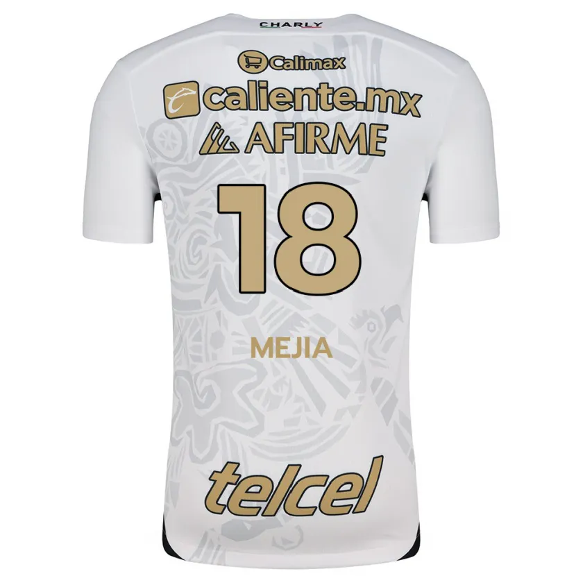 Danxen Hombre Camiseta Aarón Mejía #18 Blanco Negro 2ª Equipación 2024/25 La Camisa