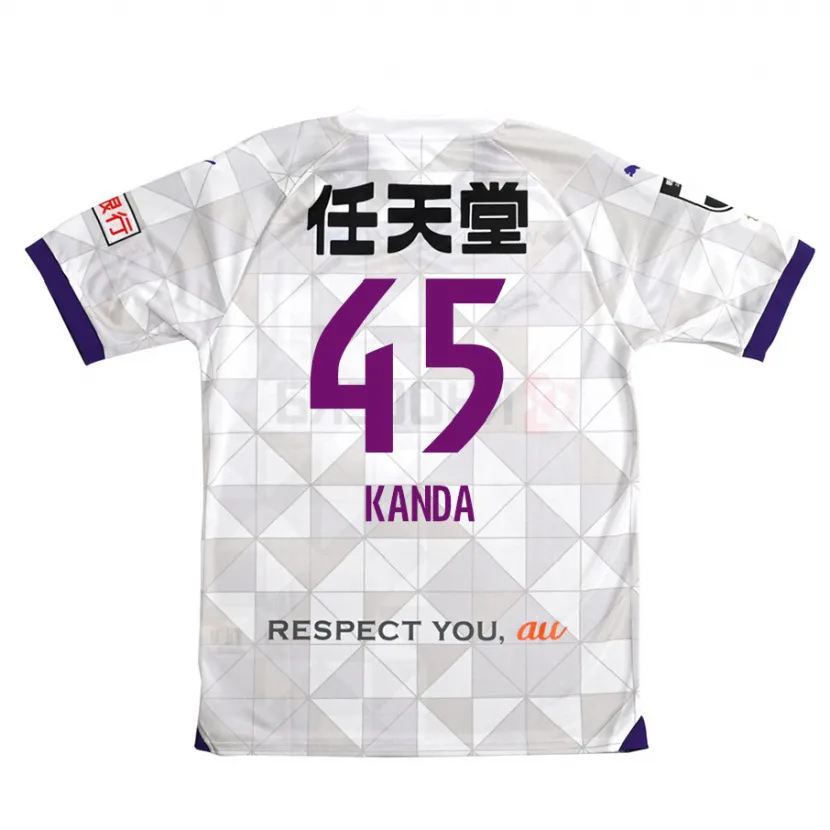 Danxen Hombre Camiseta Kotaro Kanda #45 Blanco Morado 2ª Equipación 2024/25 La Camisa