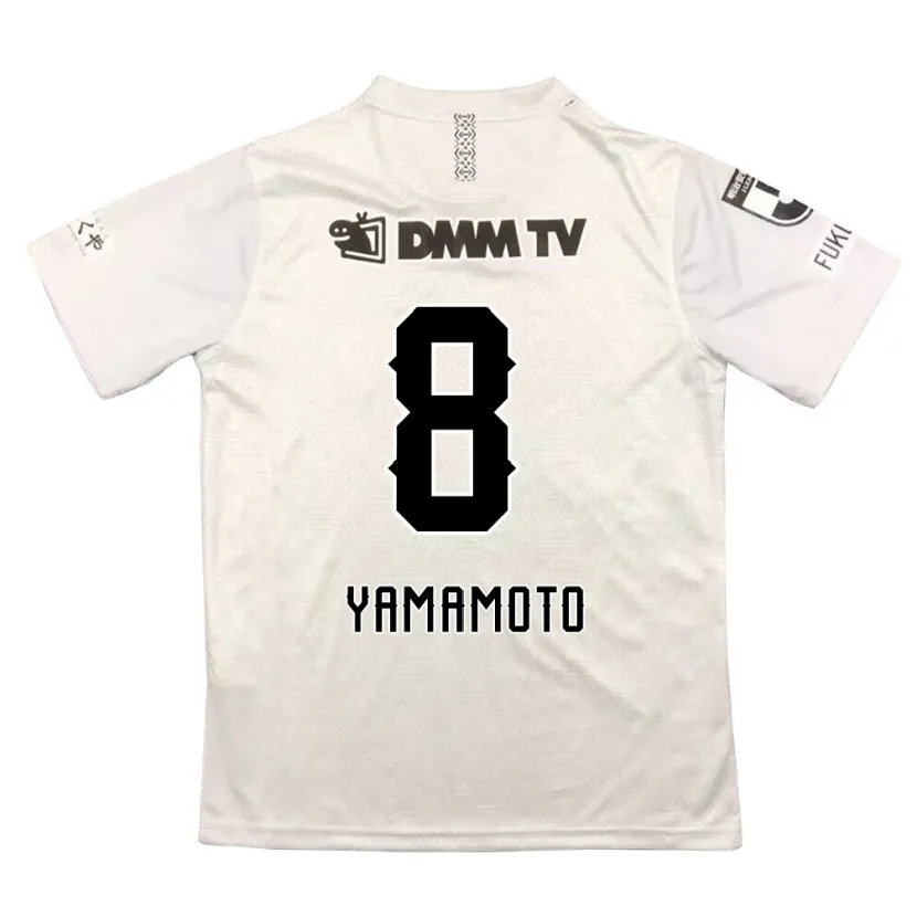 Danxen Hombre Camiseta Shunsuke Yamamoto #8 Gris Negro 2ª Equipación 2024/25 La Camisa