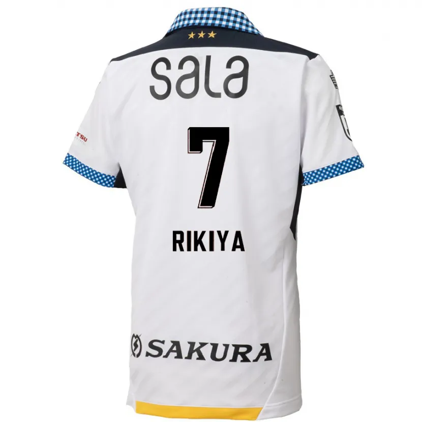 Danxen Hombre Camiseta Rikiya Uehara #7 Blanco Negro 2ª Equipación 2024/25 La Camisa