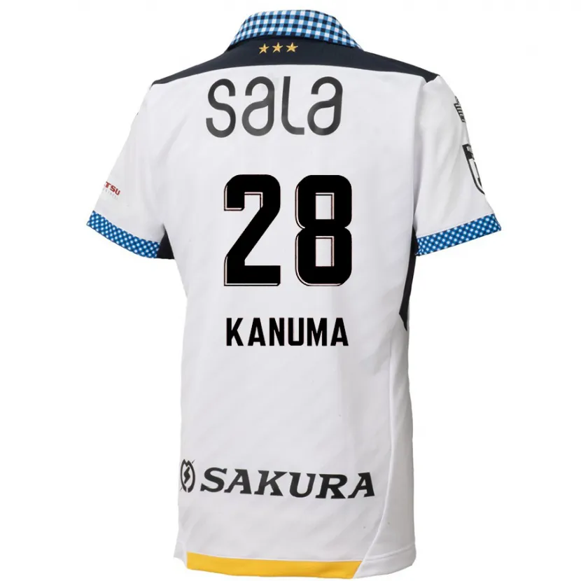 Danxen Hombre Camiseta Naoki Kanuma #28 Blanco Negro 2ª Equipación 2024/25 La Camisa