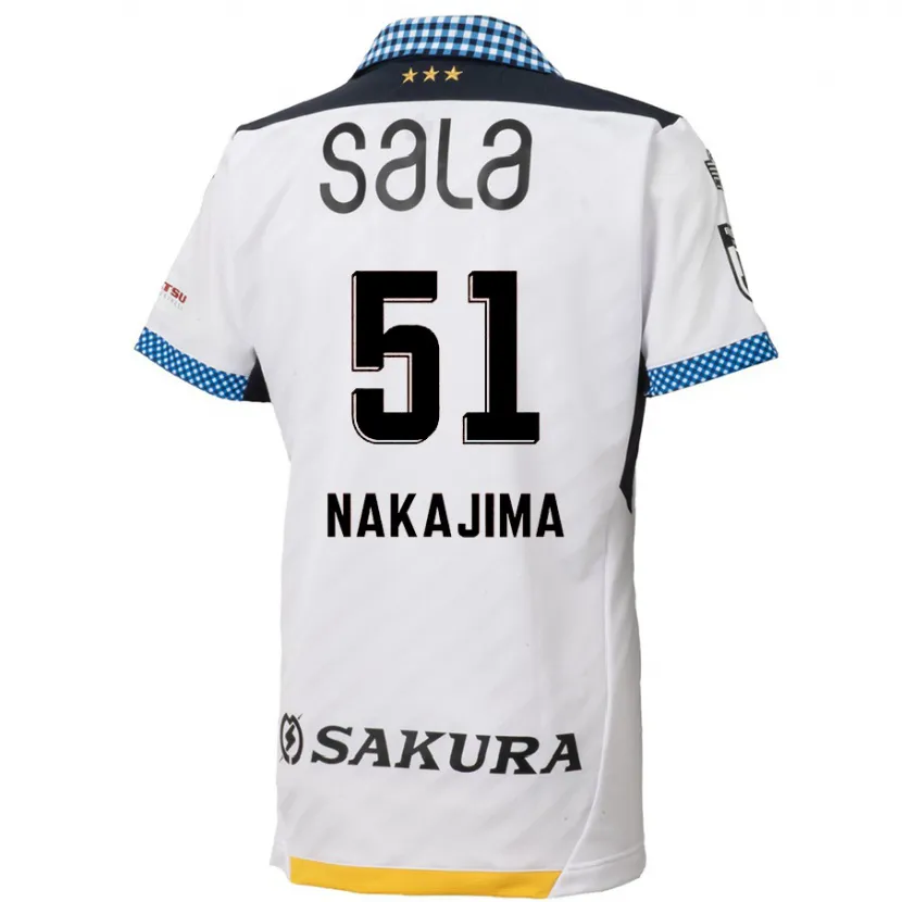 Danxen Hombre Camiseta Keitaro Nakajima #51 Blanco Negro 2ª Equipación 2024/25 La Camisa