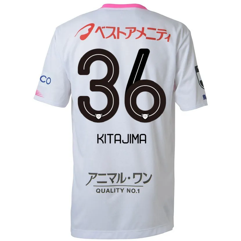 Danxen Hombre Camiseta Fumiya Kitajima #36 Blanco Azul Rosa 2ª Equipación 2024/25 La Camisa