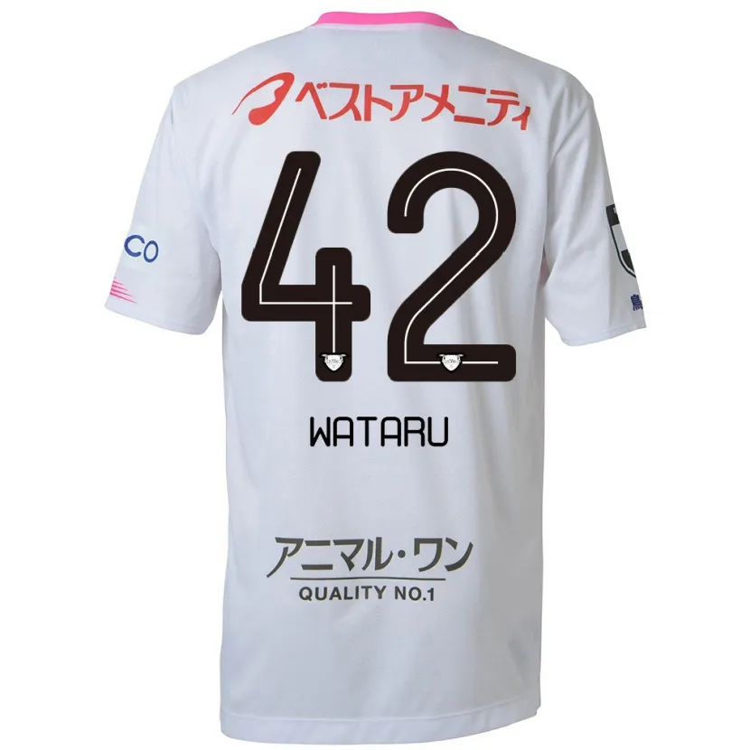 Danxen Hombre Camiseta Wataru Harada #42 Blanco Azul Rosa 2ª Equipación 2024/25 La Camisa