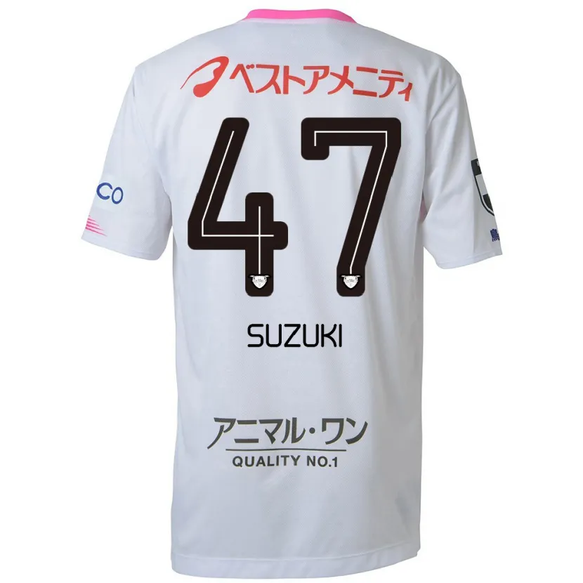 Danxen Hombre Camiseta Daichi Suzuki #47 Blanco Azul Rosa 2ª Equipación 2024/25 La Camisa