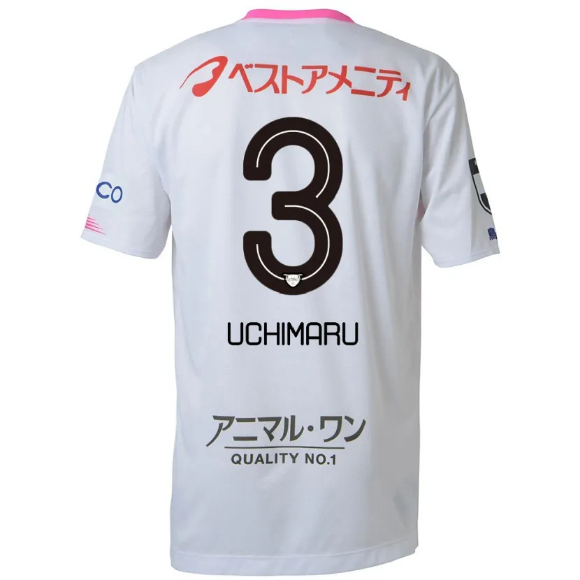 Danxen Hombre Camiseta Kanta Uchimaru #3 Blanco Azul Rosa 2ª Equipación 2024/25 La Camisa