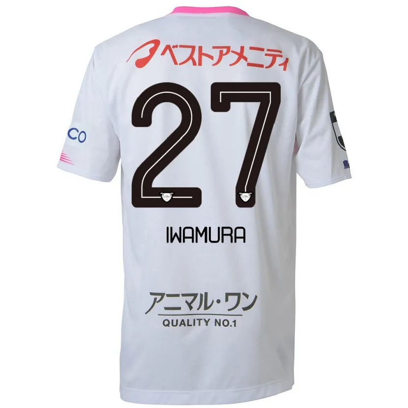 Danxen Hombre Camiseta Junnosuke Iwamura #27 Blanco Azul Rosa 2ª Equipación 2024/25 La Camisa