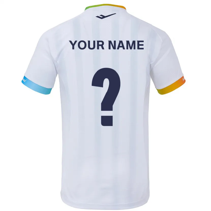 Danxen Hombre Camiseta Su Nombre #0 Blanco Azul 2ª Equipación 2024/25 La Camisa