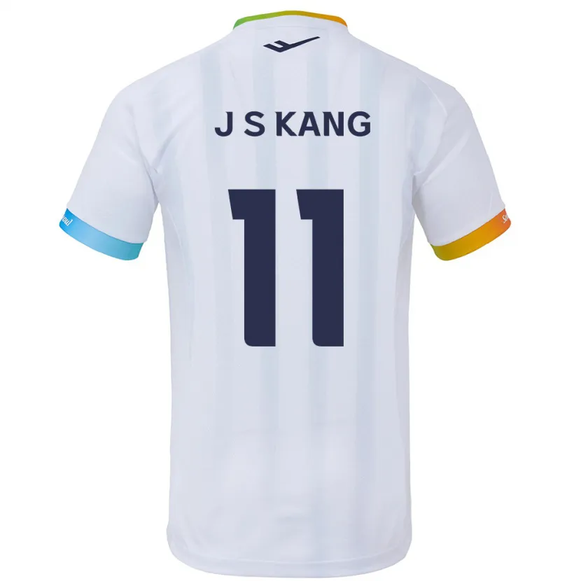 Danxen Hombre Camiseta Seong-Jin Kang #11 Blanco Azul 2ª Equipación 2024/25 La Camisa