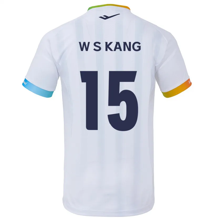 Danxen Hombre Camiseta Sang-Woo Kang #15 Blanco Azul 2ª Equipación 2024/25 La Camisa