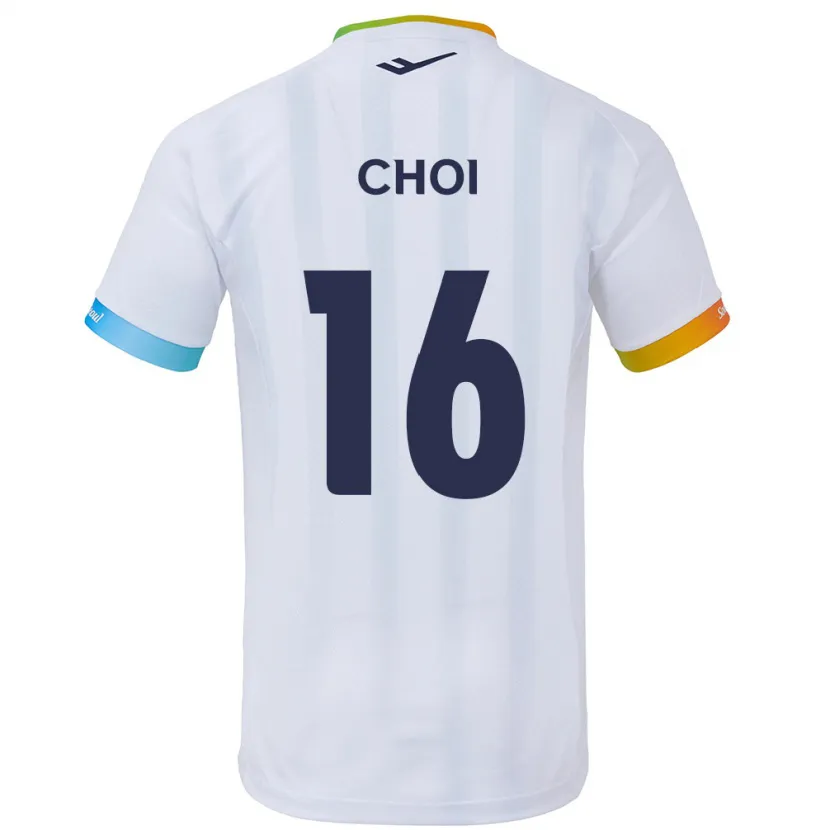 Danxen Hombre Camiseta Jun Choi #16 Blanco Azul 2ª Equipación 2024/25 La Camisa