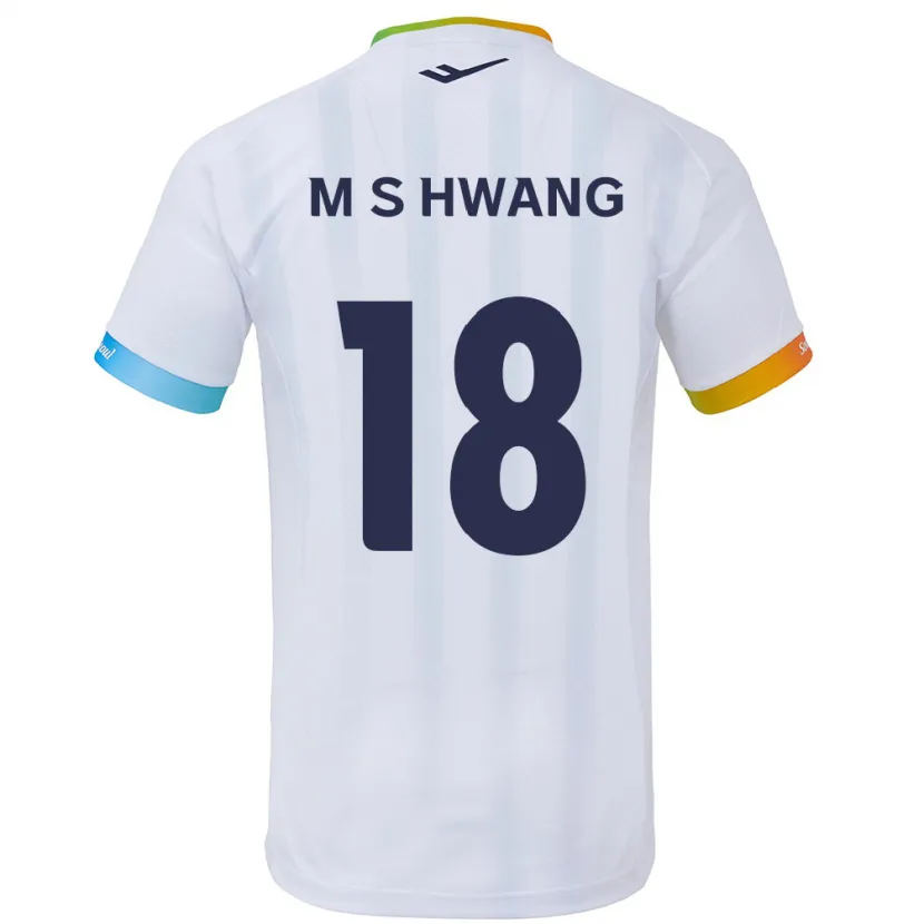 Danxen Hombre Camiseta Seong-Min Hwang #18 Blanco Azul 2ª Equipación 2024/25 La Camisa