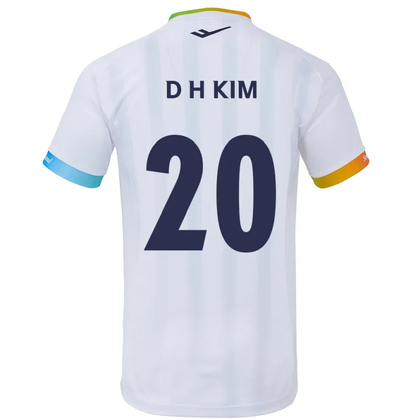 Danxen Hombre Camiseta Hyeon-Deok Kim #20 Blanco Azul 2ª Equipación 2024/25 La Camisa