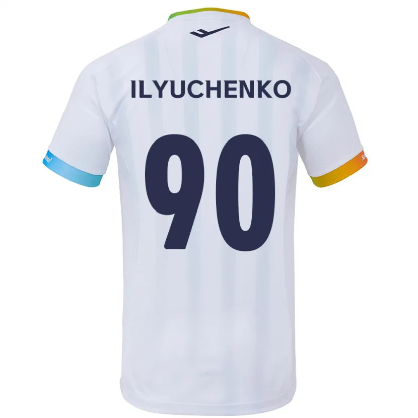 Danxen Hombre Camiseta Stanislav Ilyuchenko #90 Blanco Azul 2ª Equipación 2024/25 La Camisa