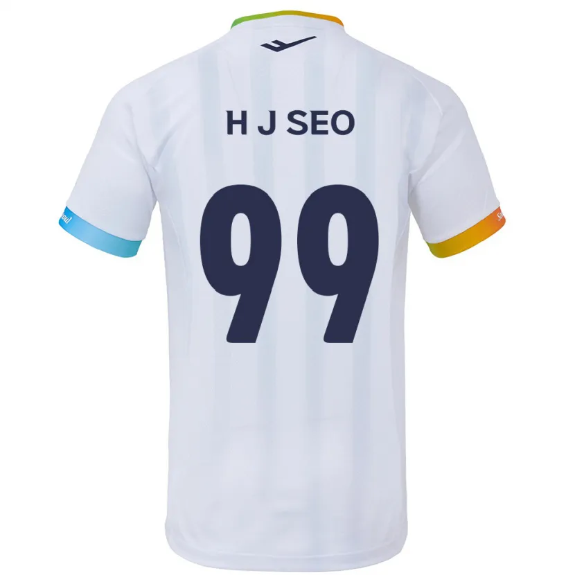 Danxen Hombre Camiseta Ju-Hwan Seo #99 Blanco Azul 2ª Equipación 2024/25 La Camisa