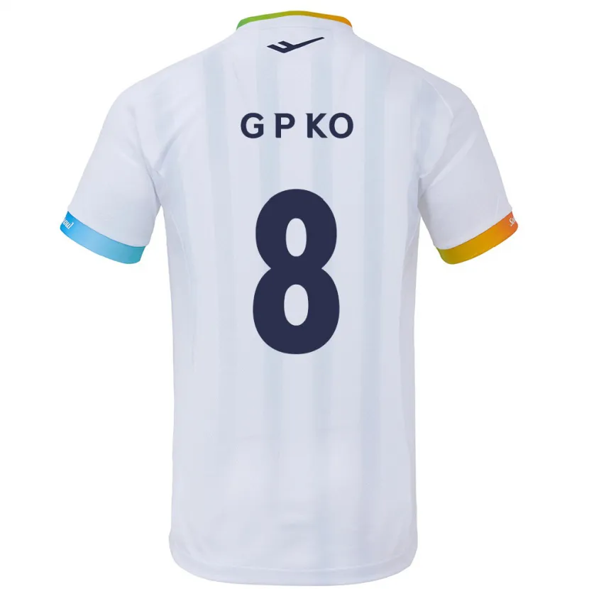 Danxen Hombre Camiseta Pil-Gwan Ko #8 Blanco Azul 2ª Equipación 2024/25 La Camisa