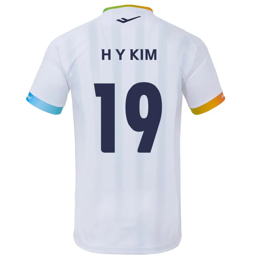 Danxen Hombre Camiseta Yong-Hyuk Kim #19 Blanco Azul 2ª Equipación 2024/25 La Camisa