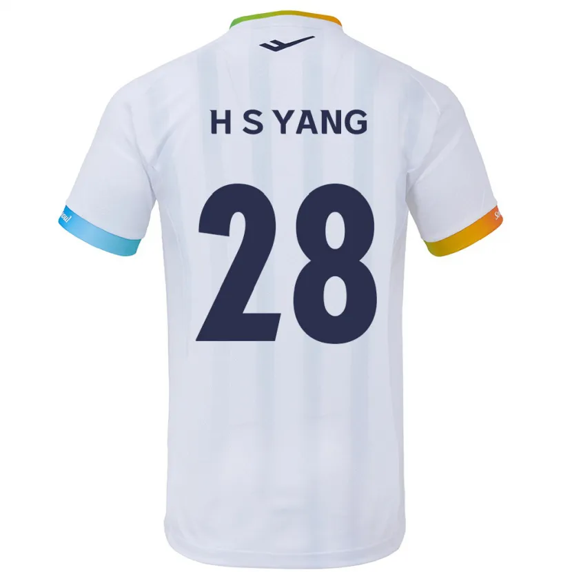 Danxen Hombre Camiseta Seung-Hyeon Yang #28 Blanco Azul 2ª Equipación 2024/25 La Camisa