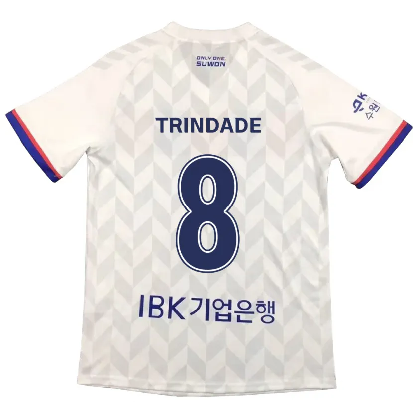 Danxen Hombre Camiseta Matheus Trindade #8 Blanco Azul 2ª Equipación 2024/25 La Camisa