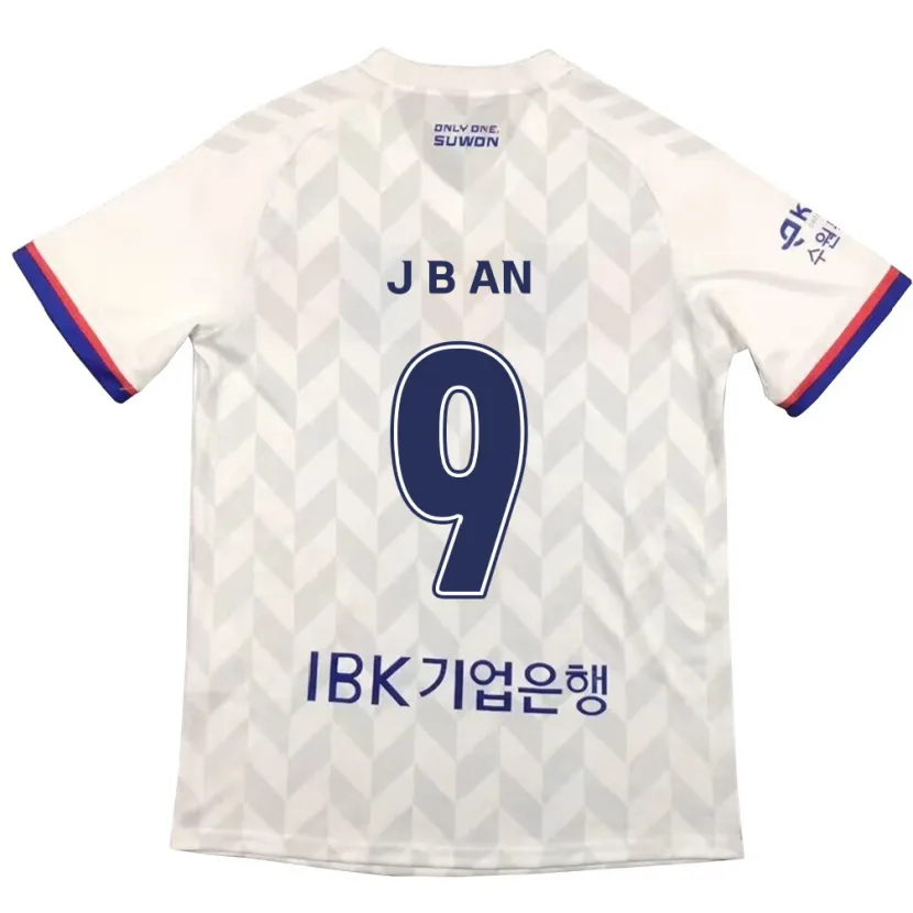 Danxen Hombre Camiseta Byong-Jun An #9 Blanco Azul 2ª Equipación 2024/25 La Camisa