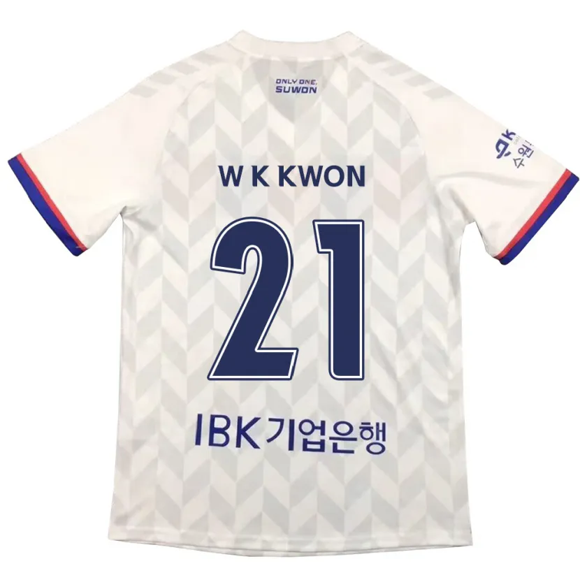 Danxen Hombre Camiseta Kyung-Won Kwon #21 Blanco Azul 2ª Equipación 2024/25 La Camisa