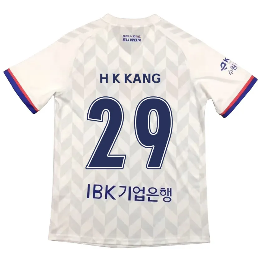 Danxen Hombre Camiseta Kyo-Hun Kang #29 Blanco Azul 2ª Equipación 2024/25 La Camisa