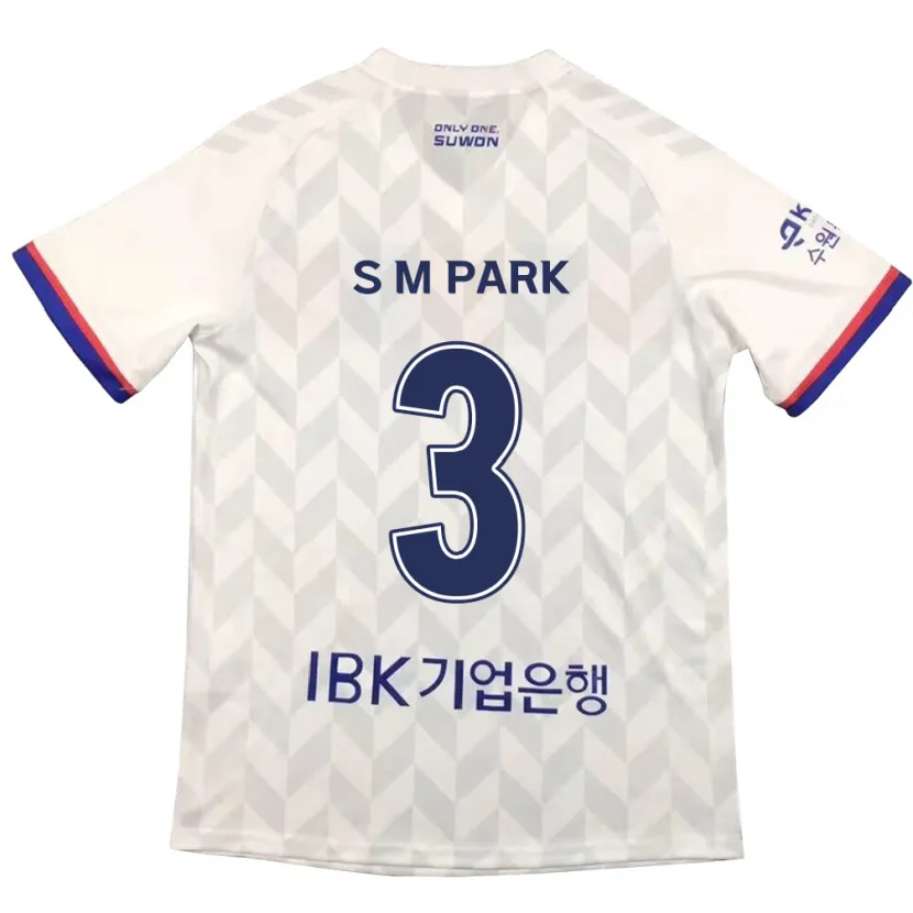 Danxen Hombre Camiseta Min-Seo Park #3 Blanco Azul 2ª Equipación 2024/25 La Camisa