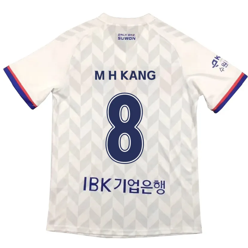 Danxen Hombre Camiseta Ho-Min Kang #8 Blanco Azul 2ª Equipación 2024/25 La Camisa