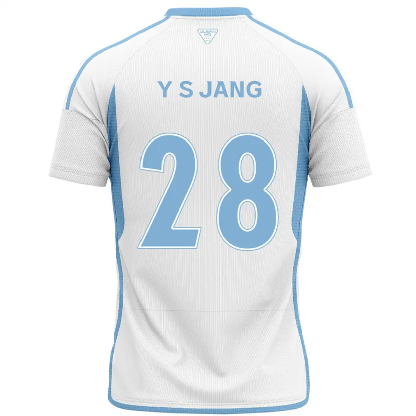 Danxen Hombre Camiseta See-Young Jang #28 Blanco Azul 2ª Equipación 2024/25 La Camisa