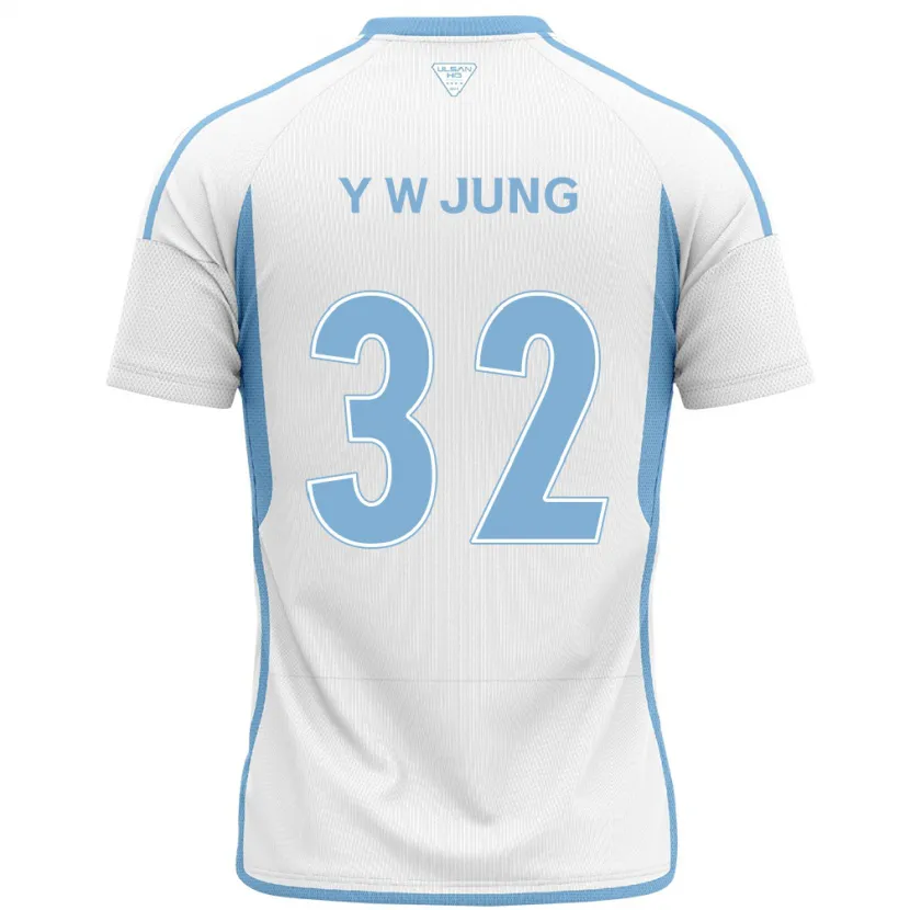 Danxen Hombre Camiseta Woo-Young Jung #32 Blanco Azul 2ª Equipación 2024/25 La Camisa