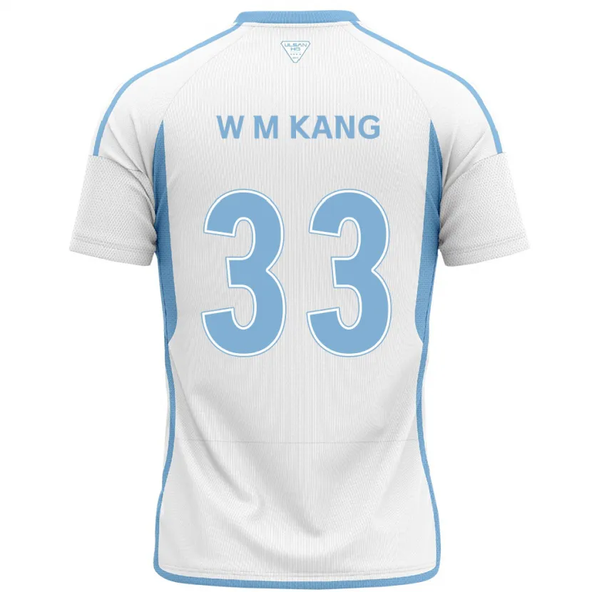 Danxen Hombre Camiseta Min-Woo Kang #33 Blanco Azul 2ª Equipación 2024/25 La Camisa