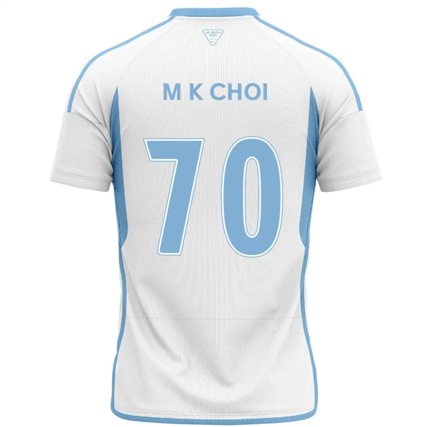 Danxen Hombre Camiseta Kang-Min Choi #70 Blanco Azul 2ª Equipación 2024/25 La Camisa